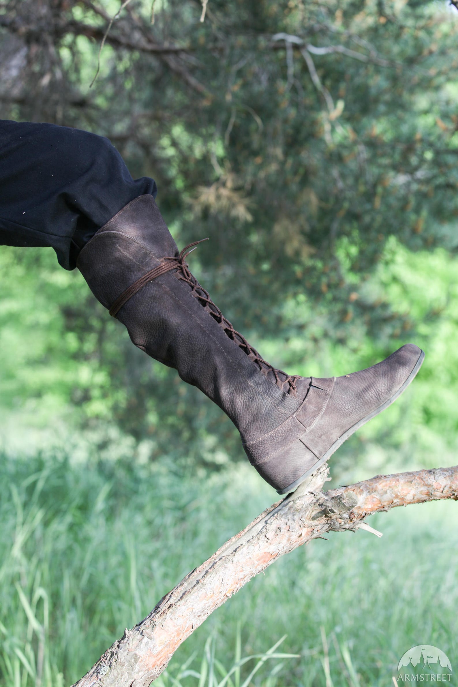 Medieval Men's High Leather Boots Forest Etsy