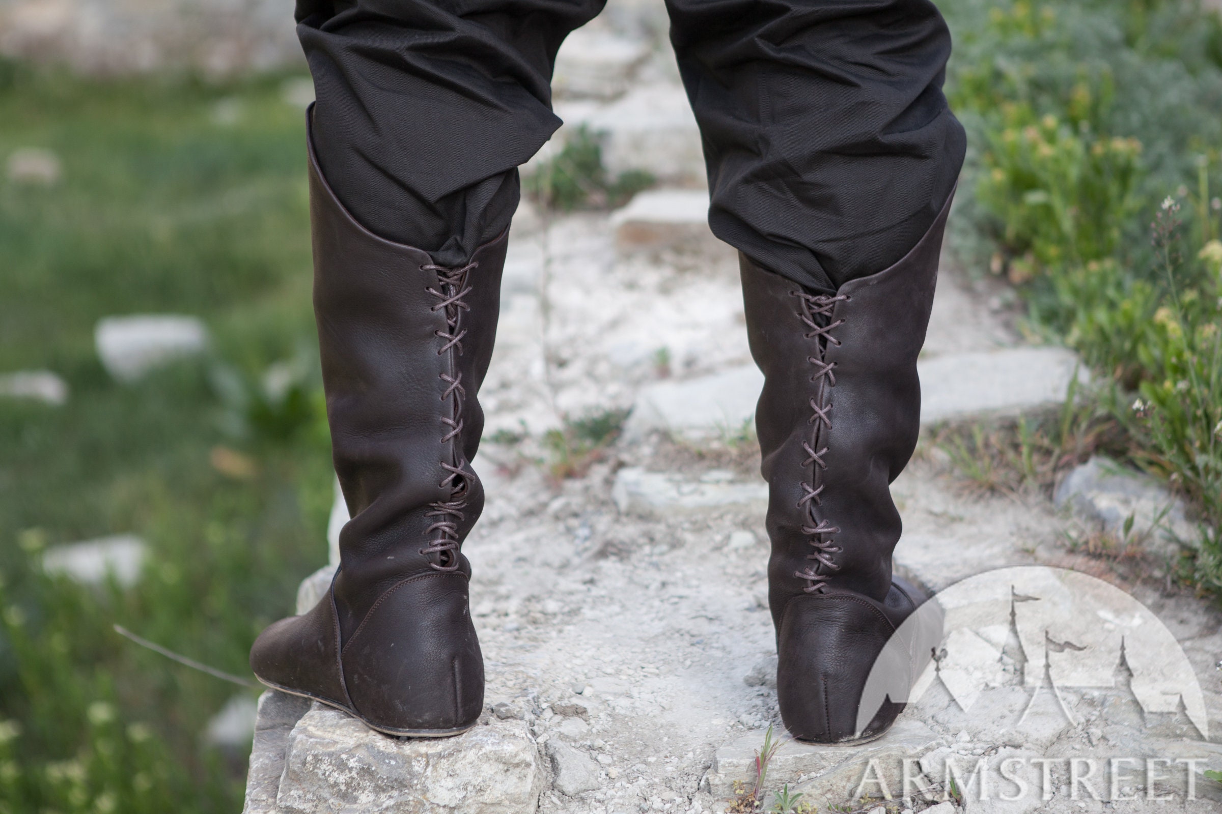 Medieval Men's High Leather Boots King of the Etsy