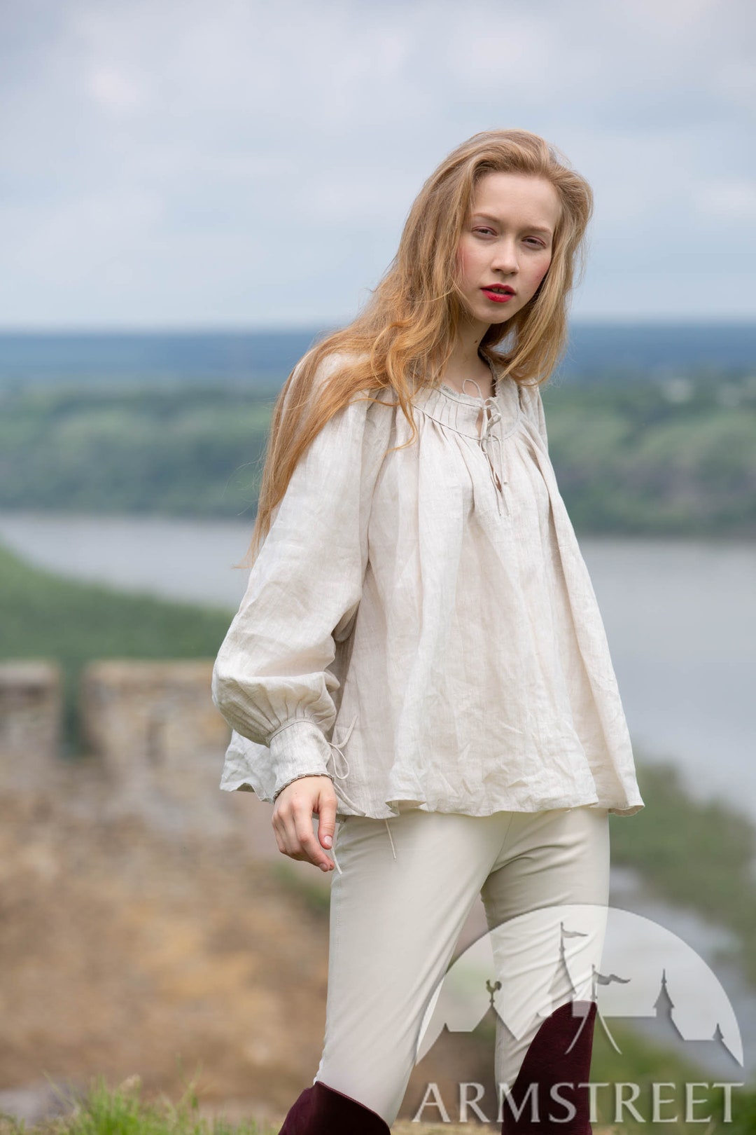 Ready to Ship Short Medieval Linen Shirt for Women Short - Etsy