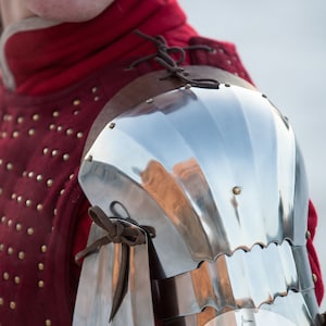 Armstreet Metal Pauldrons Hound of War Medieval Armor LARP SCA Cosplay Medieval Historical Reenactment Warrior Metal shoulders image 1