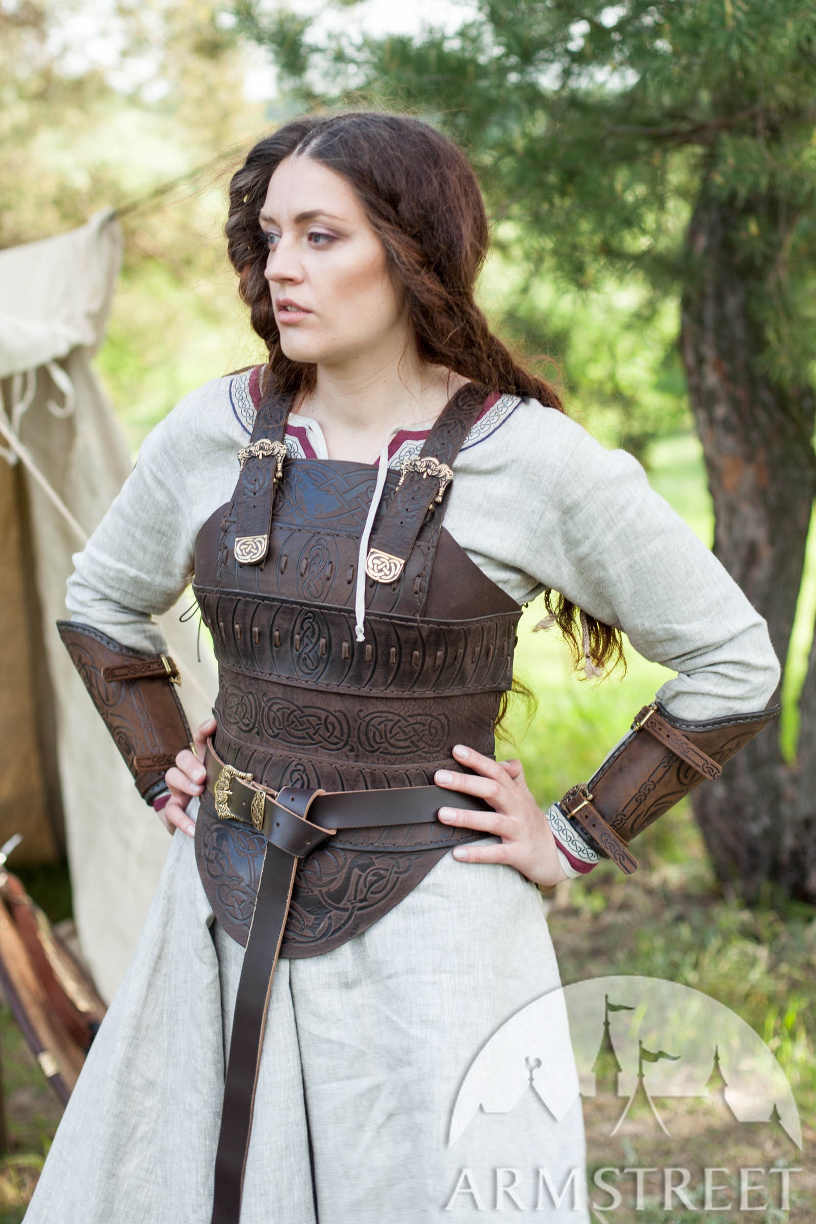 Shieldmaiden Crop Top Leather Shirt Halter Lagertha Warrior 