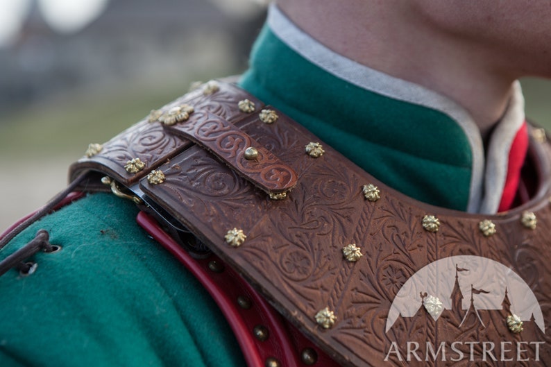 20% OFF Leather Gorget Armor Gorget Brigandine Gorget image 7