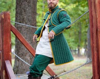 Armstreet Midi "Layer One" Gambeson for WMA; Sport edition linen swordsman's gambeson; Fencing; HEMA; Combat Arts Gambeson