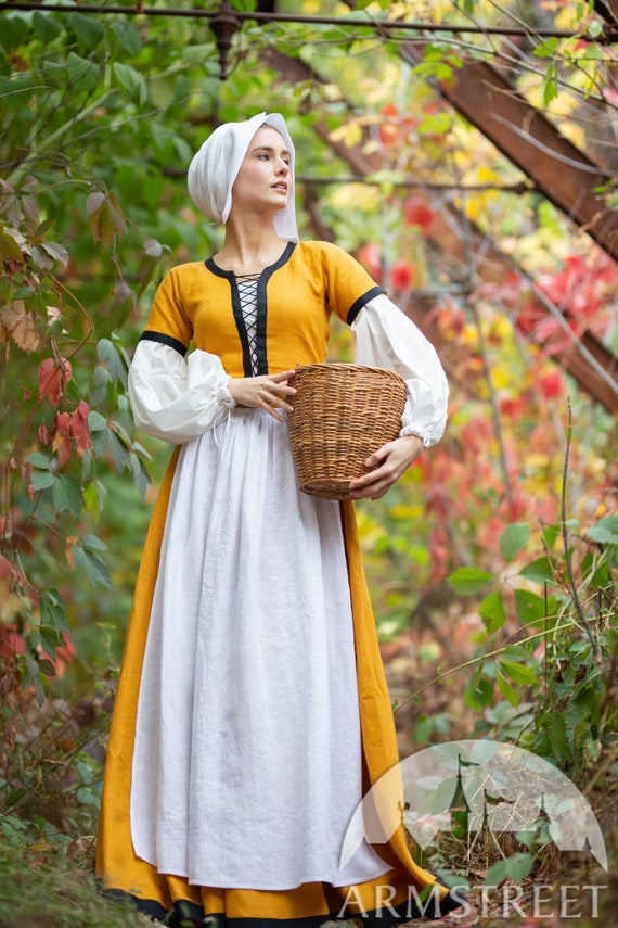 Viking Linen Dress and Apron Ingrid the Hearthkeeper