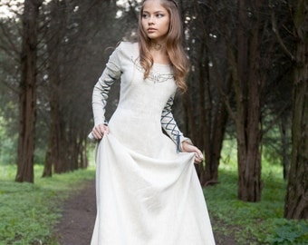 Armstreet Medieval Linen Dress "Fairy Tale"; Historically Inspired; Renaissance; LARP; SCA; Cosplay; Ren Fair Fantasy dress