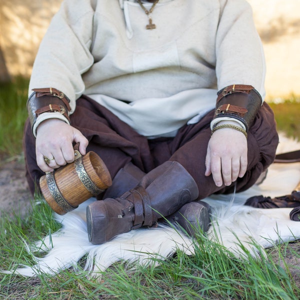 Embossed Leather Viking Shoes by Armstreet; Medieval boots; LARP; SCA; Cosplay boots; Historical footwear; FIXED Size!!