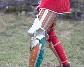 Armstreet Medieval Leg Armor "Hound of War" ;  LARP; SCA; Cosplay; Medieval Historical Reenactment Warrior leg protection