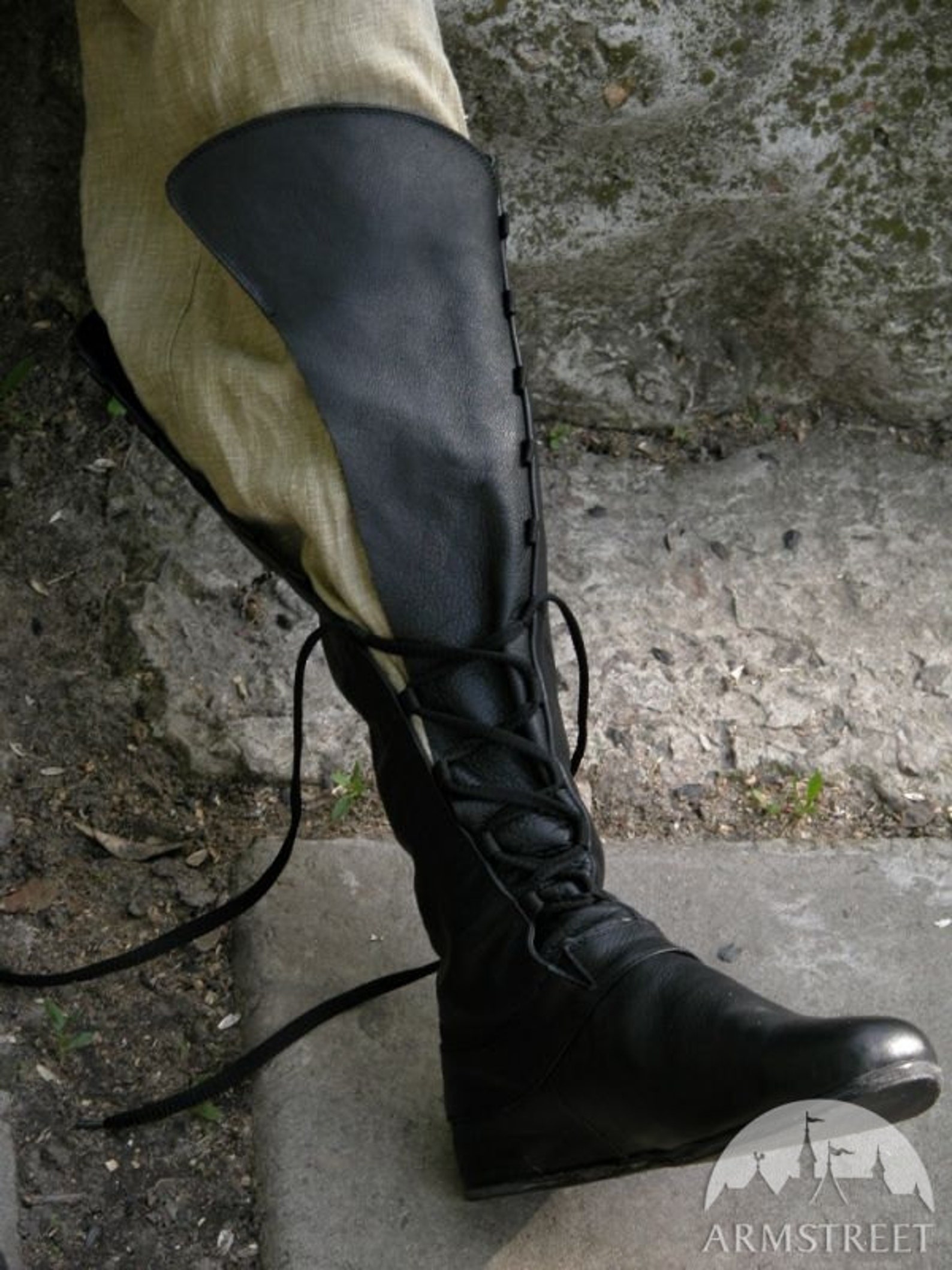 In Stock Medieval Men's High Leather Boots Etsy