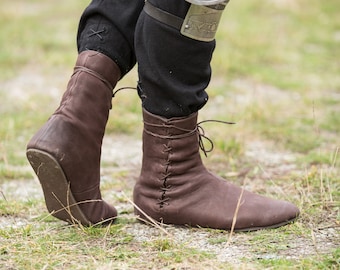 Armstreet Men's Ankle Shoes Paladin; Medieval Fantasy Boots; Goth Boots; SCA; LARP; Ren Fest Cosplay; Leather Boots