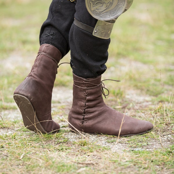 Auf Lager! Herrenlederschuhe Paladin; Mittelalterliche Fantasy Stiefel; Gothic Stiefel; Renaissance; Larp; SKA; Unterrocker Renaissance Schuhe