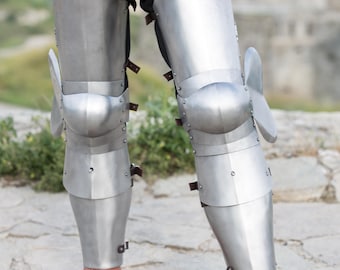 Armstreet Medieval Leg Armor 3 in1; Full leg armor; LARP; SCA; Cosplay; Medieval Historical Reenactment Warrior Legs