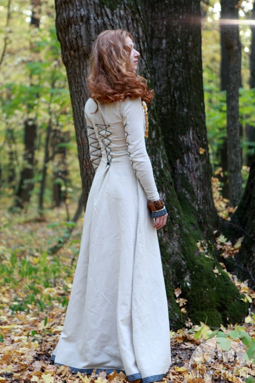  Disfraz de dama guerrera medieval (tamaño: estándar 10-12),  Marrón : Ropa, Zapatos y Joyería