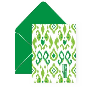Nota de agradecimiento verde y blanca / Nota de agradecimiento inspirada en The Links Inc / Tarjetas en blanco / Ideas para regalos de amistad y servicio
