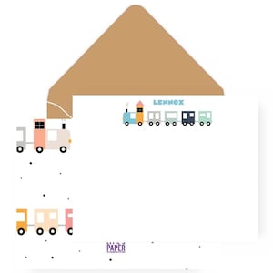 Gepersonaliseerde briefpapierset voor kinderen: puffend | Notitiekaarten voetbal voor kinderen