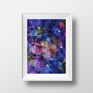 Sagittarius Astrology Wall Art Print, Star Sign Print, Astrology Birthday Gift, 8.5 x 11