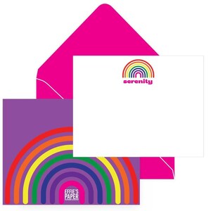 Gepersonaliseerde briefpapierset voor kinderen: regenboogverbinding | Notitiekaarten voetbal voor kinderen