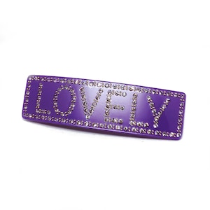Lovely : Crystal Barrette, Rhinestone word hair clip
