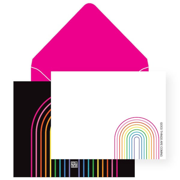 Good Things Are Coming Boxed Stationery Set |  Blank Thank You Notes, Rainbow note cards