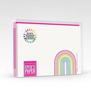 Ranbow Note Cards - Set Of Personalzed Note Cards - 4.25" X 5.5" - Double-sded Thank You