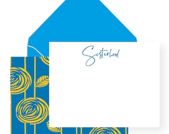 Blue & Yellow Sisterhood Notecards | SGR Inspired Blank Notecards Set of 10