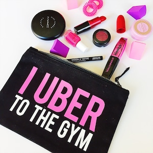 UBER to THE GYM Make Up Pouch | Makeup Bag-Cosmetic Bag-Brush Holder-Makeup Storage-Make-up