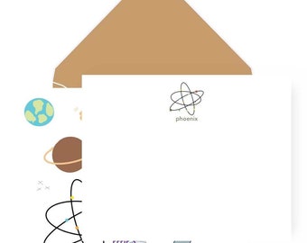 Kids' Personalized Stationery Set : The Big Bang Theory | Science note cards for children
