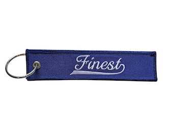 Zeta Phi Beta Inspired Embroidered Keychain Luggage Tag | Finest Royal Blue Sorority Gift