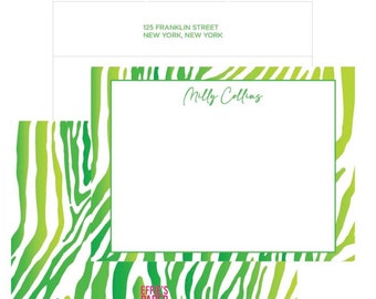 Personalized Stationery Set : 'Wild Side' | Custom Note Cards with return address envelopes