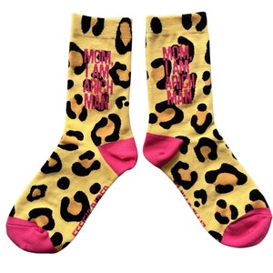 Leopard Print Crew Socks- Rich Man Cher Quote