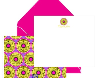 Wax Print You Notes : Boxed Stationery Set; blank thank you cards set