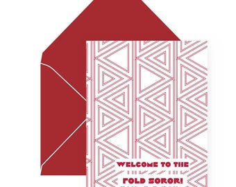 Red & White Welcome Greeting Card | DST Sorority Inspired Notecards | Delta Sigma Theta Inspired Blank Thank You Cards