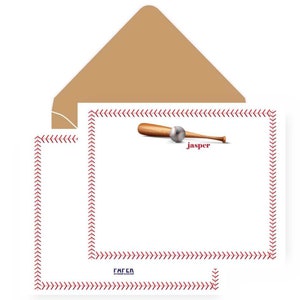 Gepersonaliseerde briefpapierset voor kinderen: vleermuis | Notitiekaarten voetbal voor kinderen