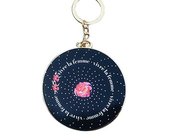 Vivre La Femme | Enamel Keychain, charm key ring, key fob