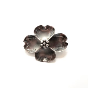 Vintage Stuart Nye Dogwood Flower Sterling Brooch Pin Arts & Crafts Era Artisan Hand Crafted