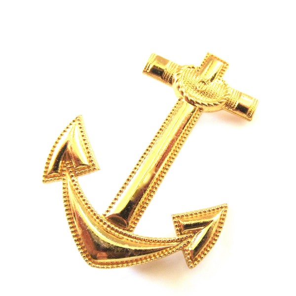 Vintage Anchor Brooch Pin Gold Filled marked 1/20 10K G.F.  Gift Quality