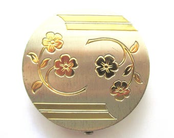 Vintage 1950s MCM  Mirror and Powder Compact Marked Made in USA