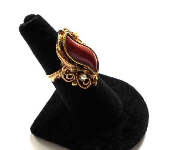 Vintage Statement Cocktail  Ring  Unique shape  R… - image 3