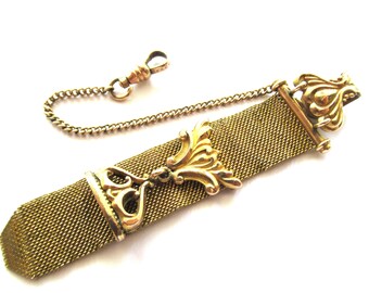 Antique Victorian  Edwardian Gentleman's Ornate Mesh Watch Fob F.&C. Co.  Circa 1900