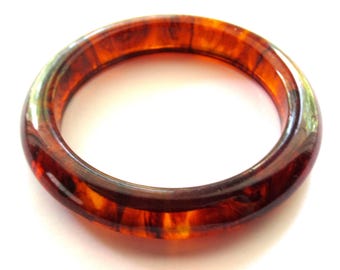 Vintage Root Beer Bakelite Bangle Bracelet Translucent