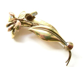 1930s signed Carl-Art 12K gold-filled bell flower pendant / brooch
