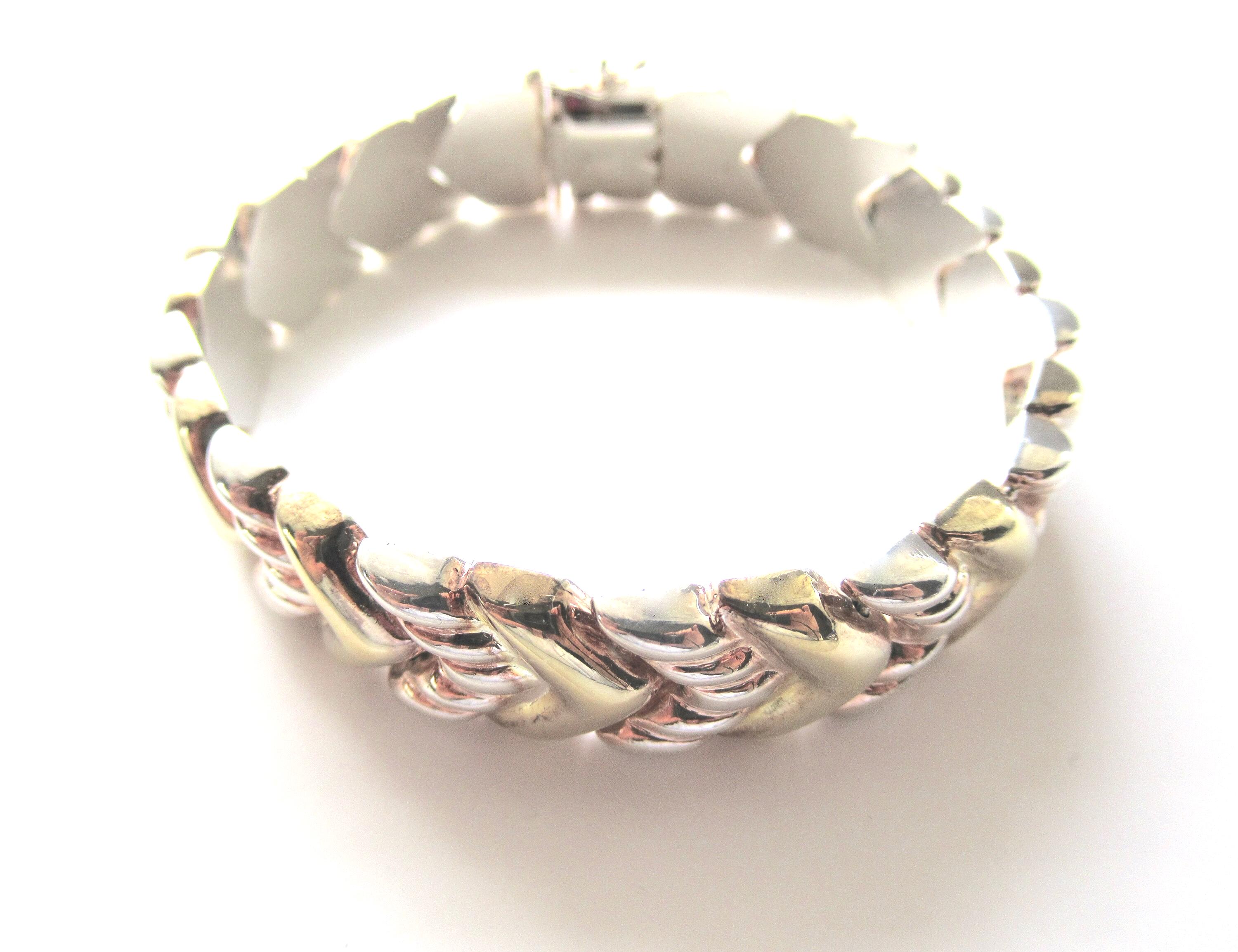 Vintage ITALY Sterling 925 MILOR Silver Links Bracelet 25