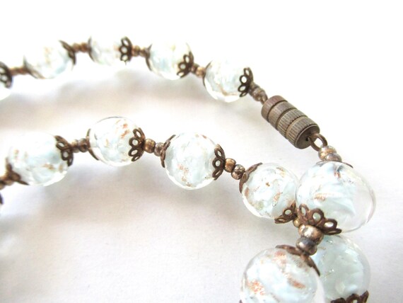Vintage Venetian Sommerso Murano Art Glass Beads Necklace View 3