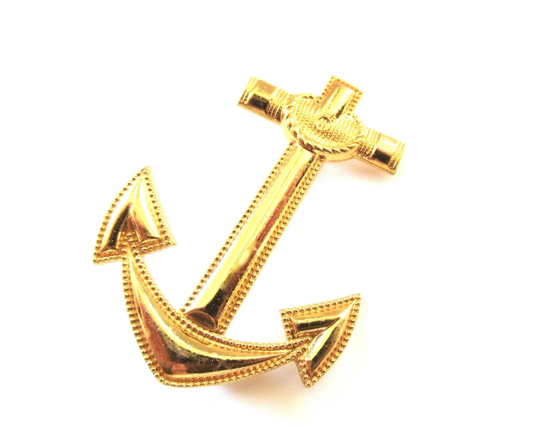 Vintage Anchor Brooch Pin Gold Filled Marked 1/20 10K G.F. Gift Quality