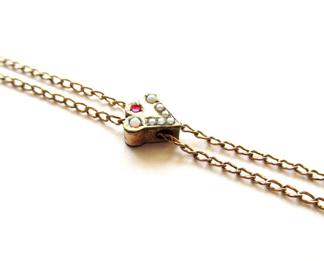 Victorian Antique Slide Chain Necklace Gold Filled Etsy