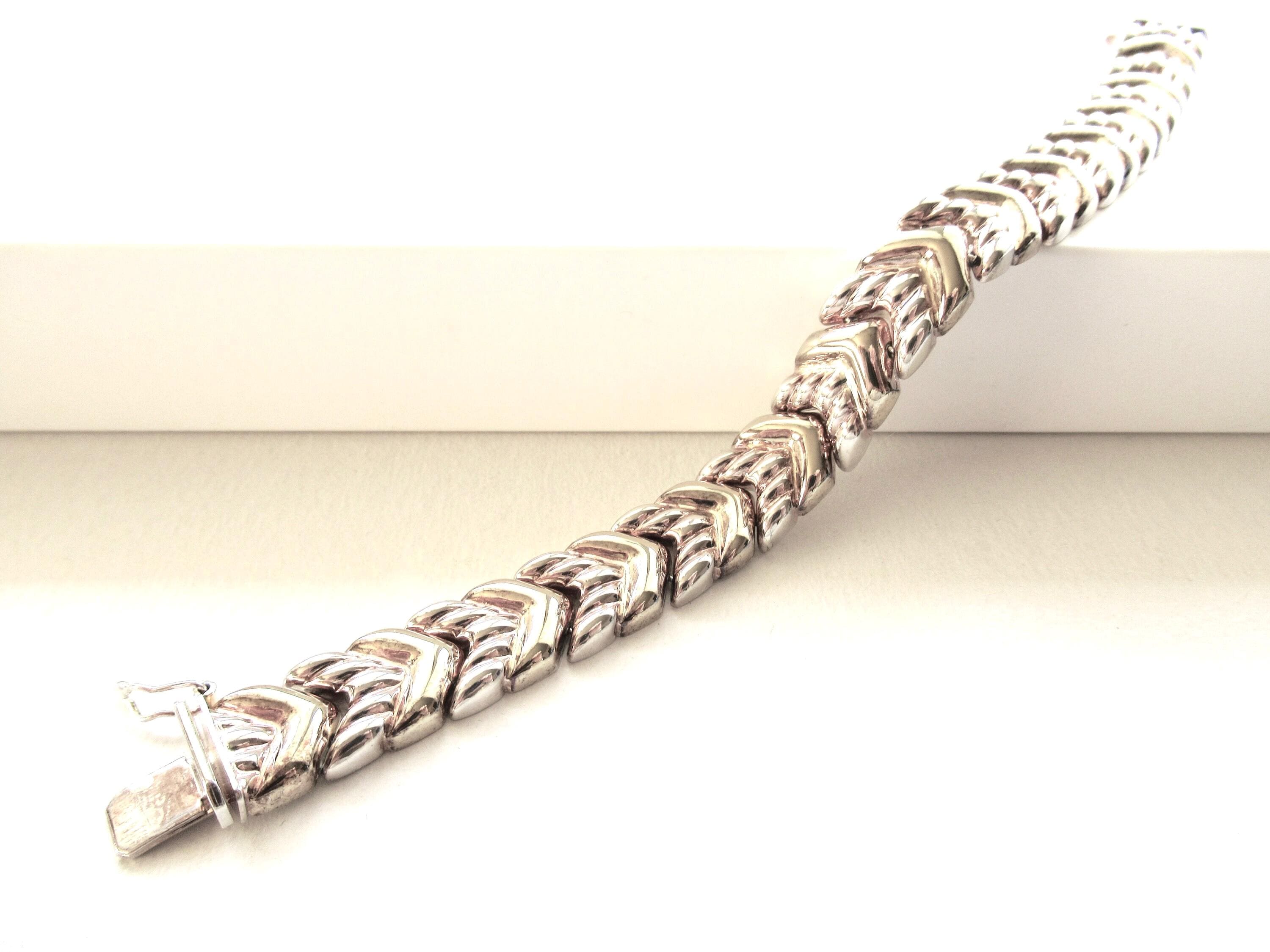 Vintage ITALY Sterling 925 MILOR Silver Links Bracelet 25