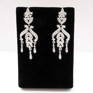 Vintage POLCINI Ledo Designer Drop Dangle Chandelier Post Earrings 1960s Wedding Bridal Holiday