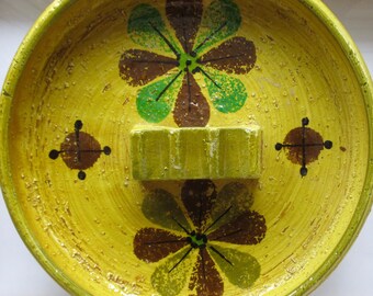 Vintage Aldo Londi Bitossi Ashtray, MCM Floral Design