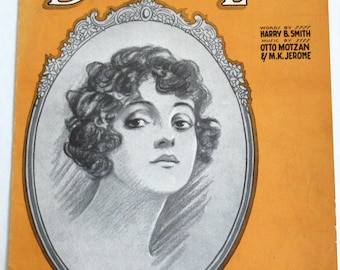 Antique 1920 Sheet Music BRIGHT EYES Alfred Barbelle Cover Art Piano Vocal