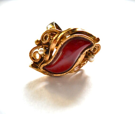 Vintage Statement Cocktail  Ring  Unique shape  R… - image 2