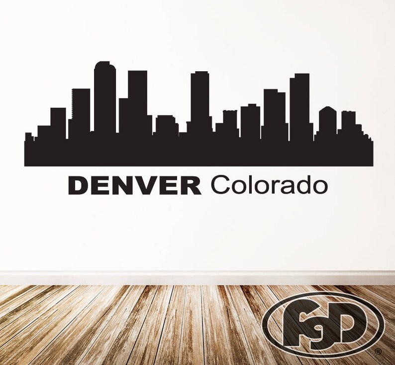 Wall Decal Sticker Denver Colorado Skyline 20 Tall Etsy